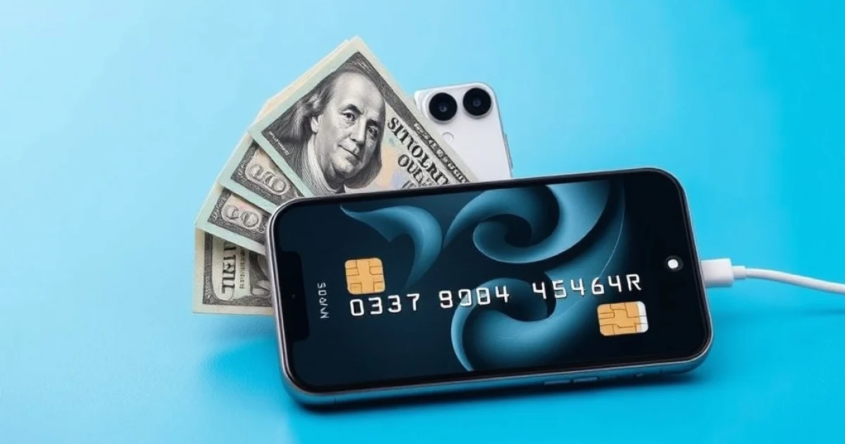 Iphone duo concept for readers in United States with professional financial elements
